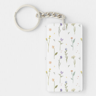 Porte-clés Fleur Motif printemps floral acrylique