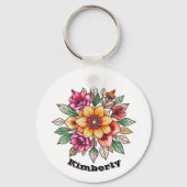 Porte-clés Fleur multicolore (Recto)