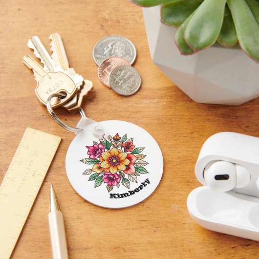Porte-clés Fleur multicolore (Bureau)