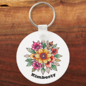 Porte-clés Fleur multicolore (Recto)
