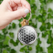 Porte-clés Fleur noir argenté de la vie/Blume de DES Lebens (Main)