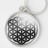 Porte-clés Fleur noir argenté de la vie/Blume de DES Lebens (Devant)