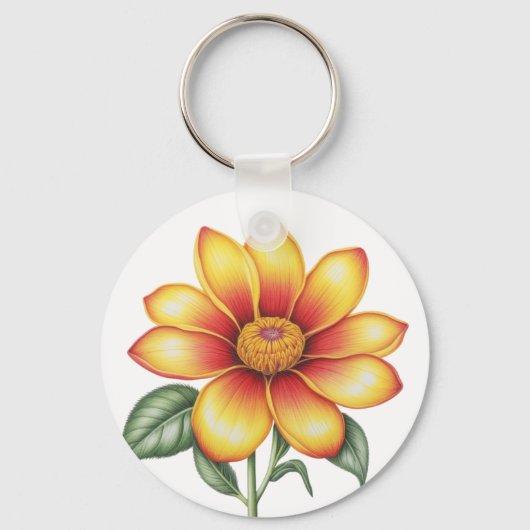 Porte-clés Fleur orange (Recto)
