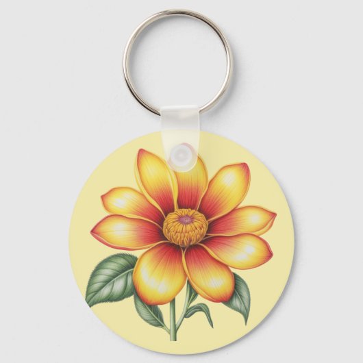 Porte-clés Fleur orange (Recto)