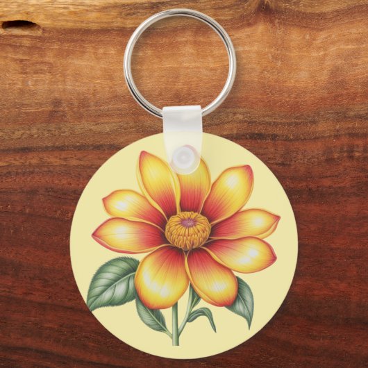 Porte-clés Fleur orange (Recto)