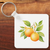 Porte-clés Fleur orange aquarelle (Recto)