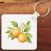 Porte-clés Fleur orange aquarelle (Verso)