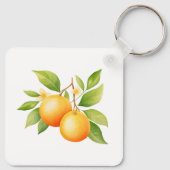 Porte-clés Fleur orange aquarelle (Dos)