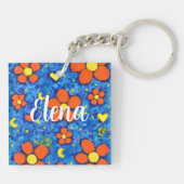 Porte-clés Fleur Orange Dans L'Eau (Dos)