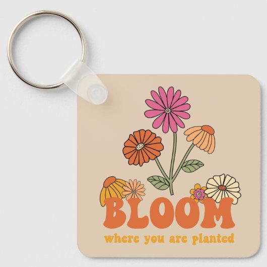 Porte-clés Fleur Où vous êtes planté (Recto)