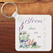 Porte-clés Fleur Où Vous Êtes Plantée Inspirationnelle (Recto)