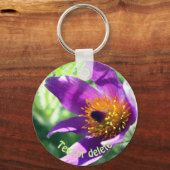 Porte-clés Fleur Pasque violet personnalisée (Verso)