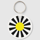 Porte-clés fleur rétro jaune noir blanc (Recto)