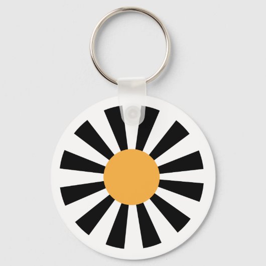 Porte-clés fleur rétro jaune noir blanc (Verso)