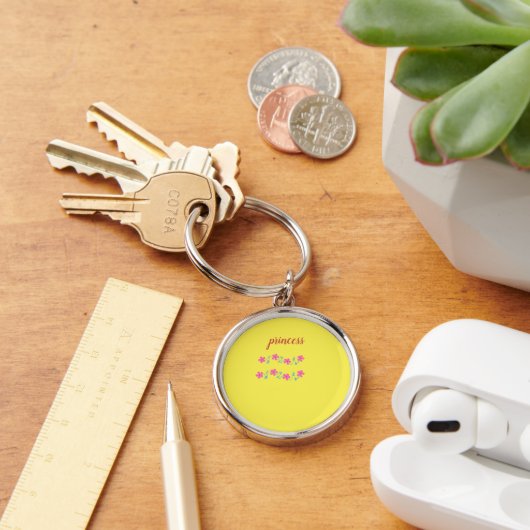 Porte-clés Fleur ronde jaune (Bureau)
