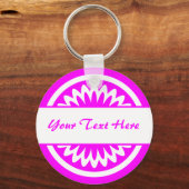 Porte-clés Fleur ronde - Magenta (Recto)