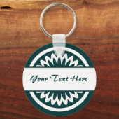 Porte-clés Fleur ronde - Vert foncé (Recto)