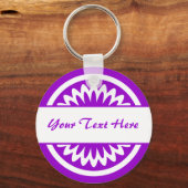 Porte-clés Fleur ronde - violet (Recto)