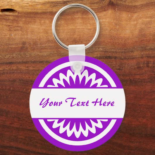 Porte-clés Fleur ronde - violet (Recto)