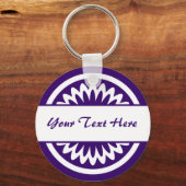 Porte-clés Fleur ronde - violet profond (Recto)
