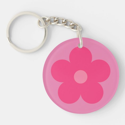 Porte-clés Fleur rose (Devant)