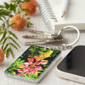 Porte-clés Fleur rose (Devant droit)