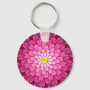 Porte-clés Fleur rose-64655