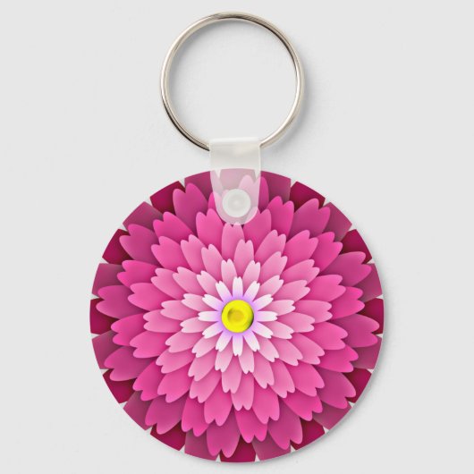 Porte-clés Fleur rose-64655 (Recto)