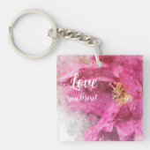 Porte-clés Fleur Rose Amour Plus Grand (Devant)