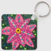Porte-clés Fleur rose Artsy (Dos)