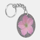 Porte-clés Fleur rose botanique douce de géranium (Devant gauche)