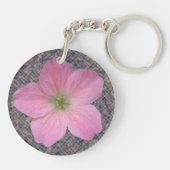 Porte-clés Fleur rose botanique douce de géranium (Dos)