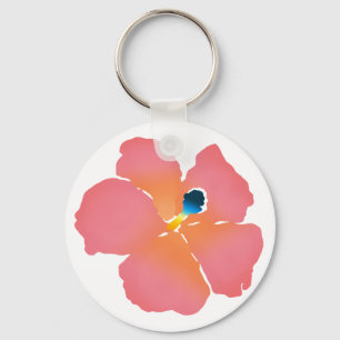 Porte-clés Fleur rose de ketmie