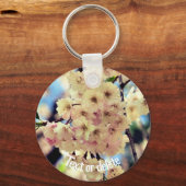 Porte-clés Fleur rose de printemps personnalisée (Recto)