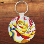 Porte-clés Fleur Rose de thé hybride rouge (Recto)