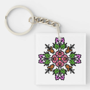 Porte-clés Fleur rose en fleurs