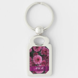 Porte-clés Fleur rose mère personnalisée