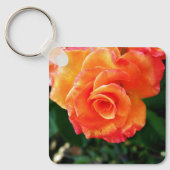Porte-clés Fleur rose orange (Recto)