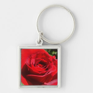 Porte-clés Fleur rose rouge vif Belle florale