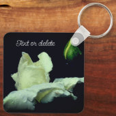 Porte-clés Fleur Rosebud Blanc Personnalisé (Verso)