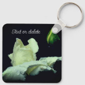 Porte-clés Fleur Rosebud Blanc Personnalisé (Dos)