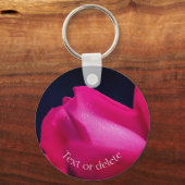 Porte-clés Fleur Rosebud rouge personnalisée (Recto)