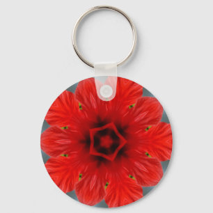 Porte-clés Fleur Rouge