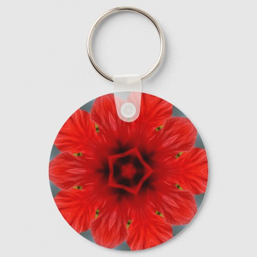 Porte-clés Fleur Rouge (Recto)