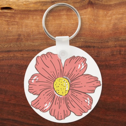 Porte-clés Fleur rouge (Verso)