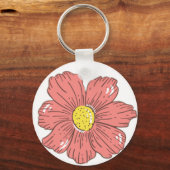 Porte-clés Fleur rouge (Recto)