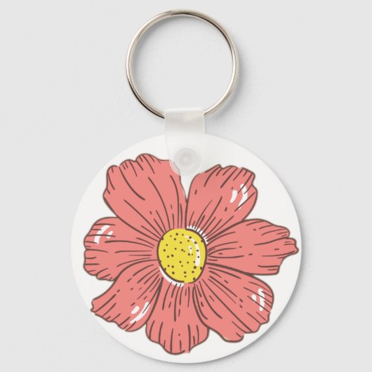 Porte-clés Fleur rouge (Verso)