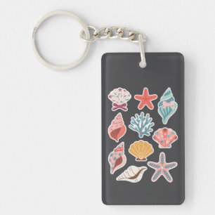 Porte-clés Fleur sauvage Coquillage Clam Vibes estivales Flor