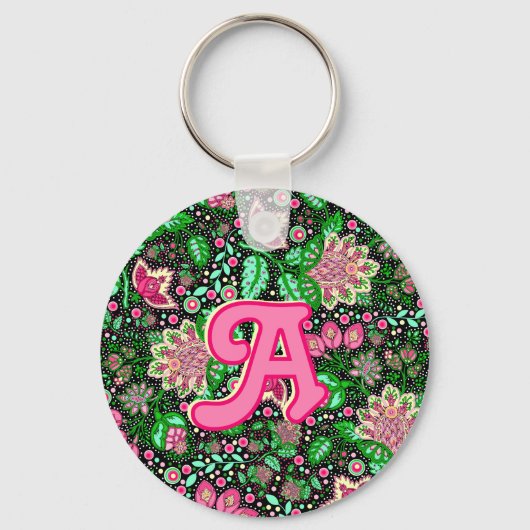 Porte-clés Fleur sauvage de fleurs de chlipper rose (Recto)