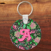 Porte-clés Fleur sauvage de fleurs de chlipper rose (Verso)